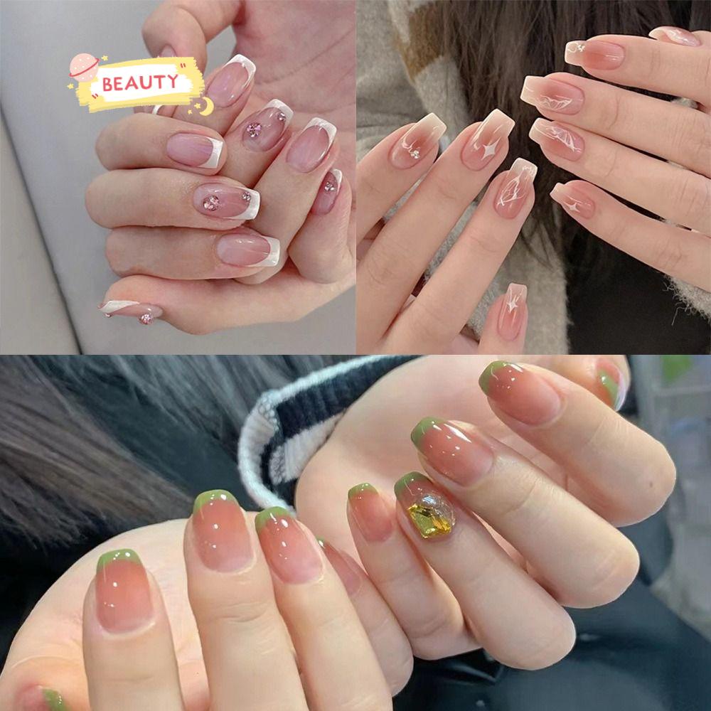 BEAUTY Móng Tay Giả Che Phủ Toàn Diện Tháo Rời Được Kiểu Pháp