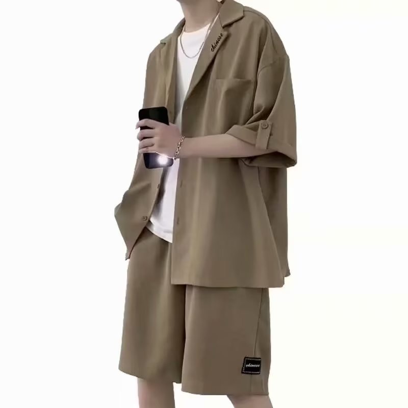 Set Áo Sơ Mi Ngắn Tay Và Quần Short Thời Trang Mùa Hè Cho Nam