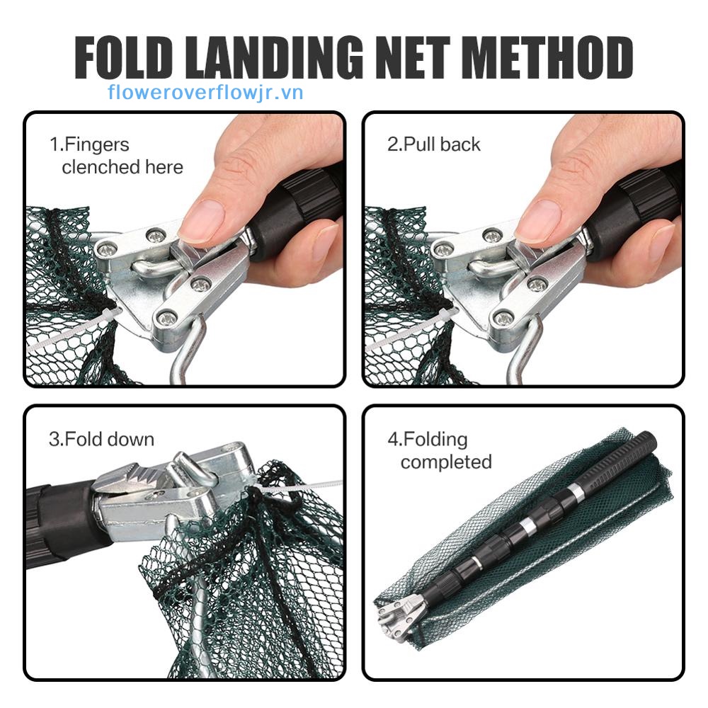 Lưới Bắt Cá Bằng Hợp Kim Nhôm 150CM Có Thể Gấp Gọn Tiện Dụng