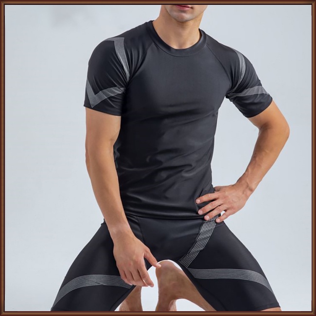 Bộ Đồ Bơi 2 Mảnh Tay Ngắn Chống Nắng Nhanh Khô Thời Trang Cho Nam