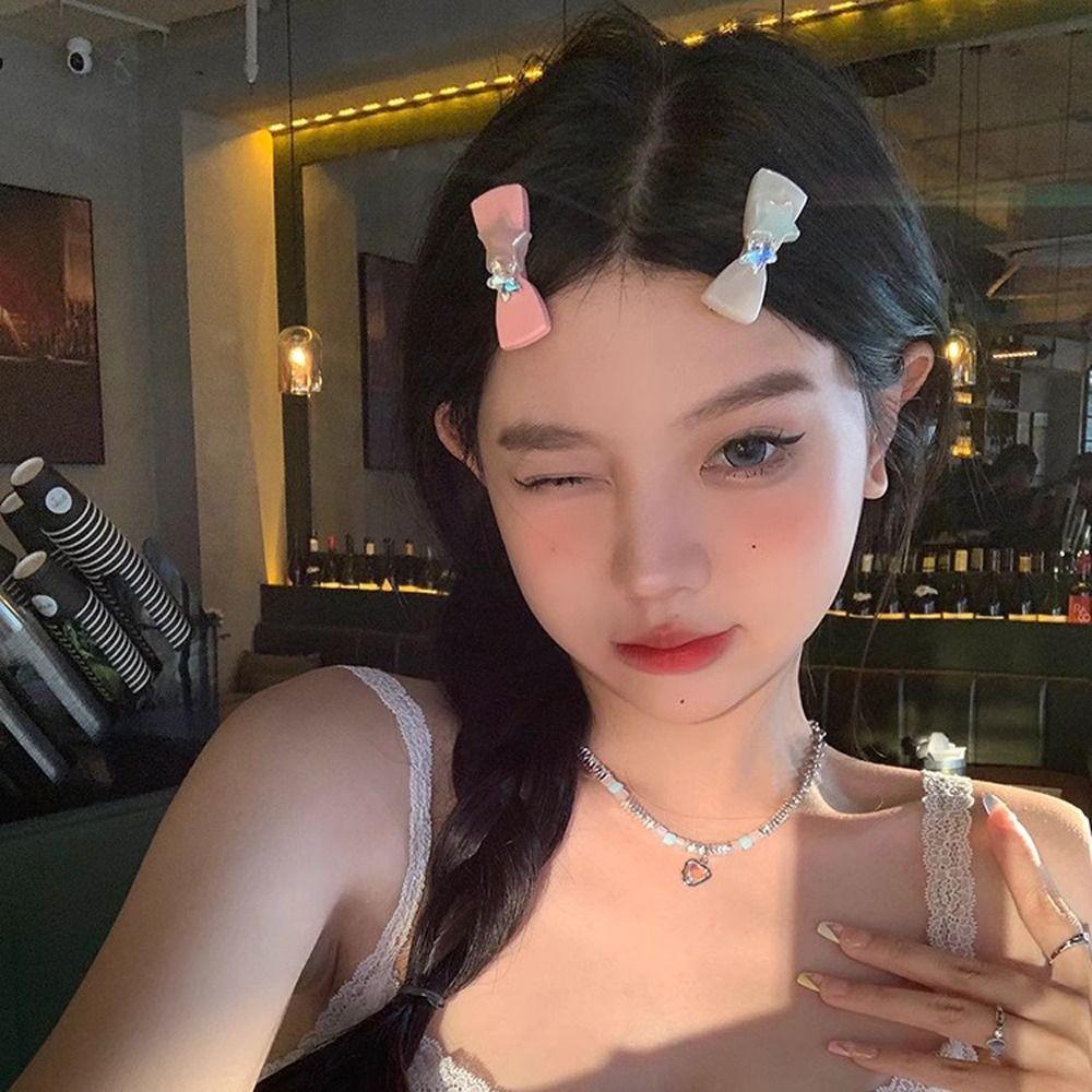 MIQUEL Kẹp Tóc Hình Nơ Đính Đá Sáng Tạo Cho Nữ