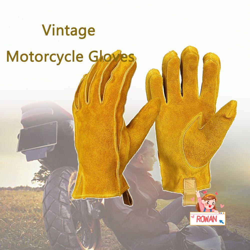 ROWANS Găng Tay Lái Xe Bằng Da Chống Trượt Thoáng Khí