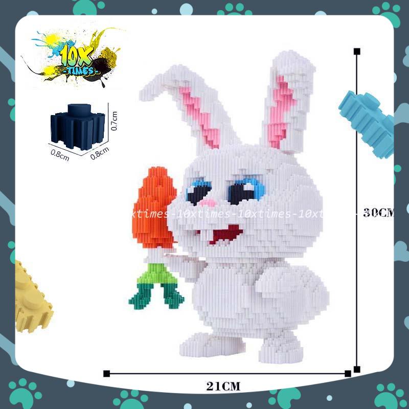 (17-30cm) đồ chơi lắp ráp 3d thỏ Snowball trắng dễ thương quà tặng sinh nhật trẻ em, quà tặng bạn trai bạn gái 10xtimes
