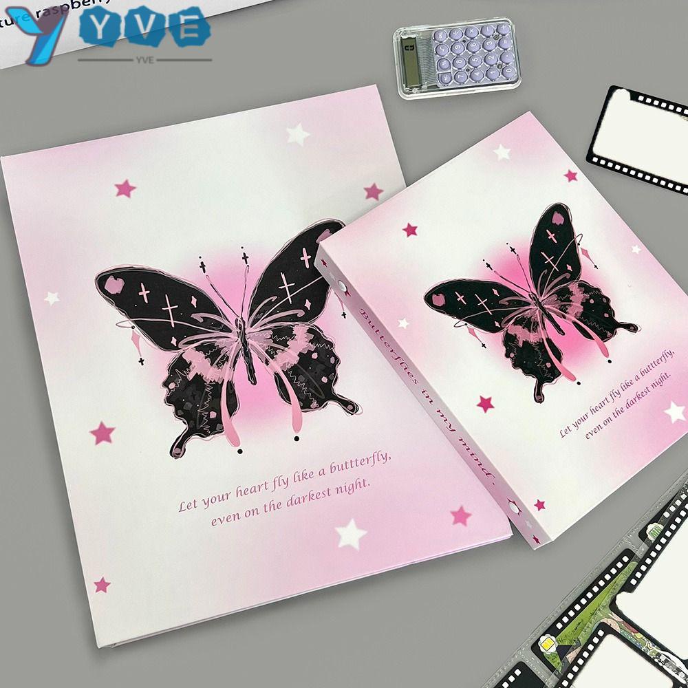 YVE Album Ảnh Kpop Diy Khổ A4 / A5 Họa Tiết Bướm Phong Cách Hàn Quốc