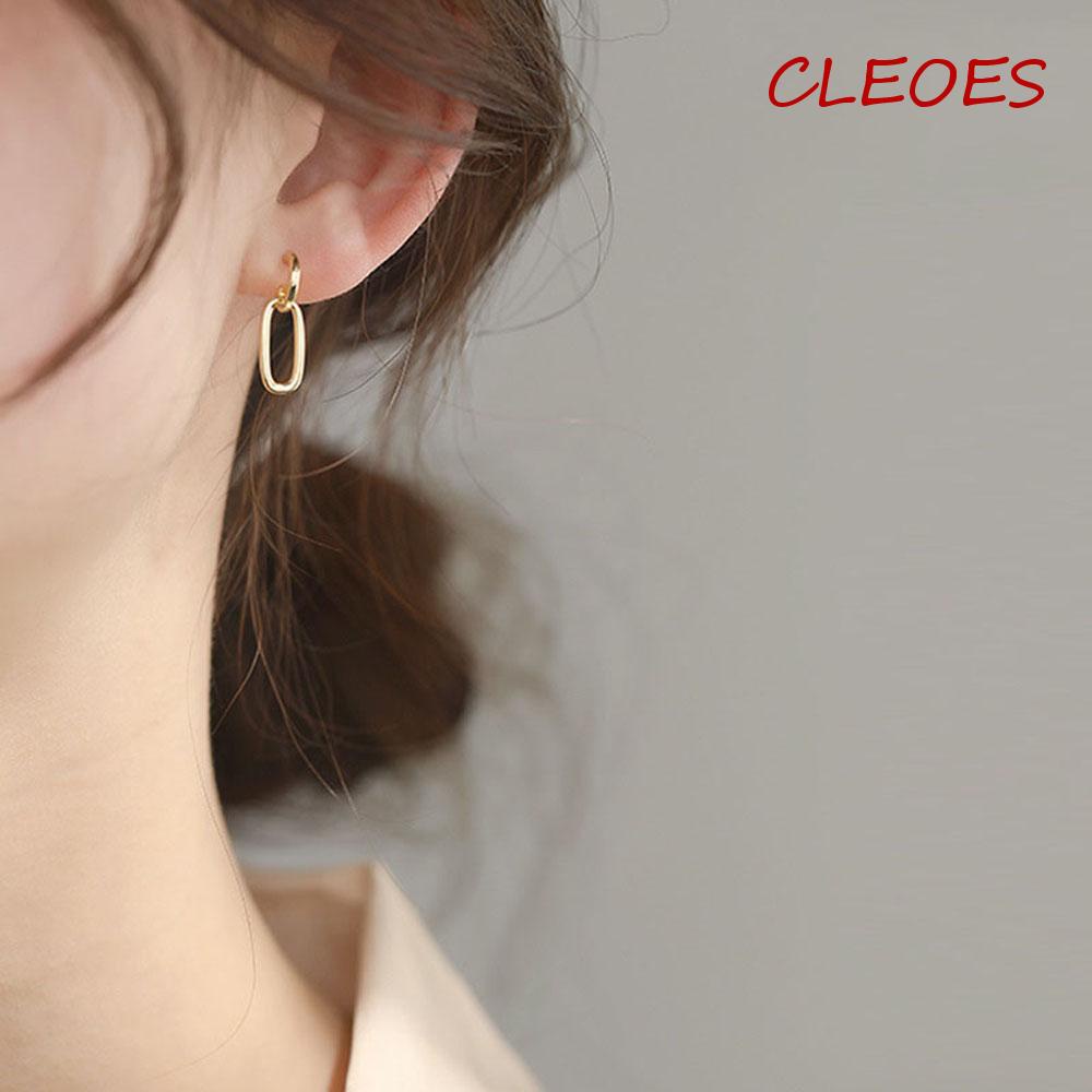 CLEOES Khuyên Tai Hình Tròn Phong Cách Tối Giản Thời Trang