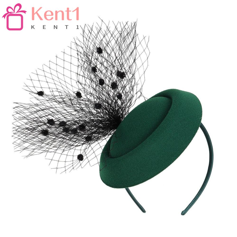 KENT1 Mũ Beret Thắt Nút Phối Lưới Màu Trơn Phong Cách Vintage Thời Trang Cho Nữ
