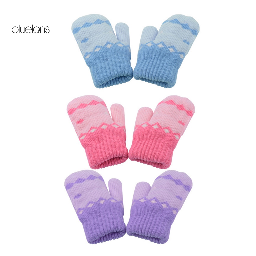 1 Set Mũ Len + Găng Tay + Khăn Choàng Cổ + Găng Tay Bằng Bông Họa Tiết Hình Học Thời Trang Thu Đông Cho Bé 2-6