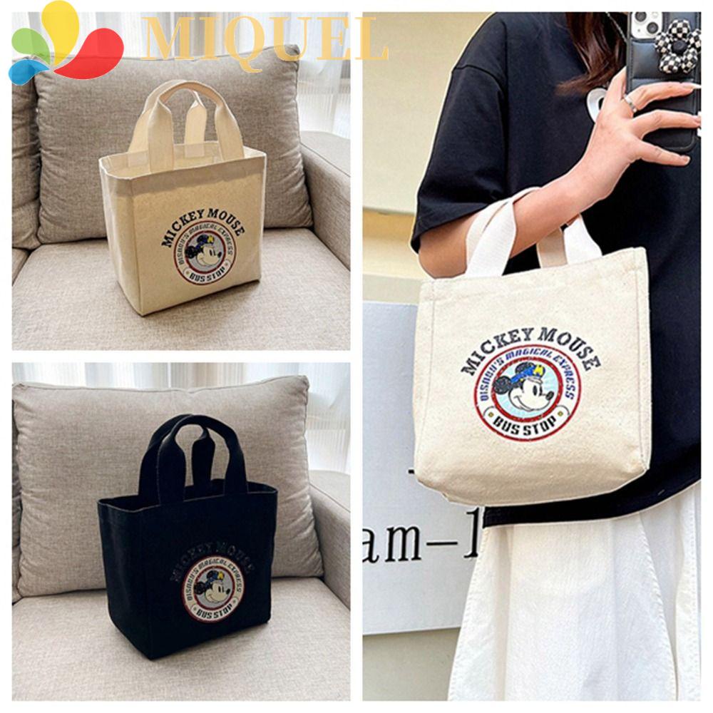 MIQUEL Túi Xách Tay Bằng Vải Canvas Cỡ Lớn In Chữ Thời Trang