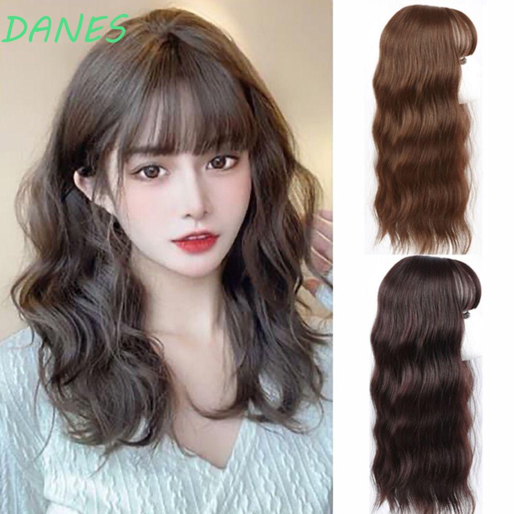 DANES Tóc Giả Màu Nâu Bằng Sợi Tổng Hợp Chất Lượng Cao Có Kẹp Dành Cho Nữ