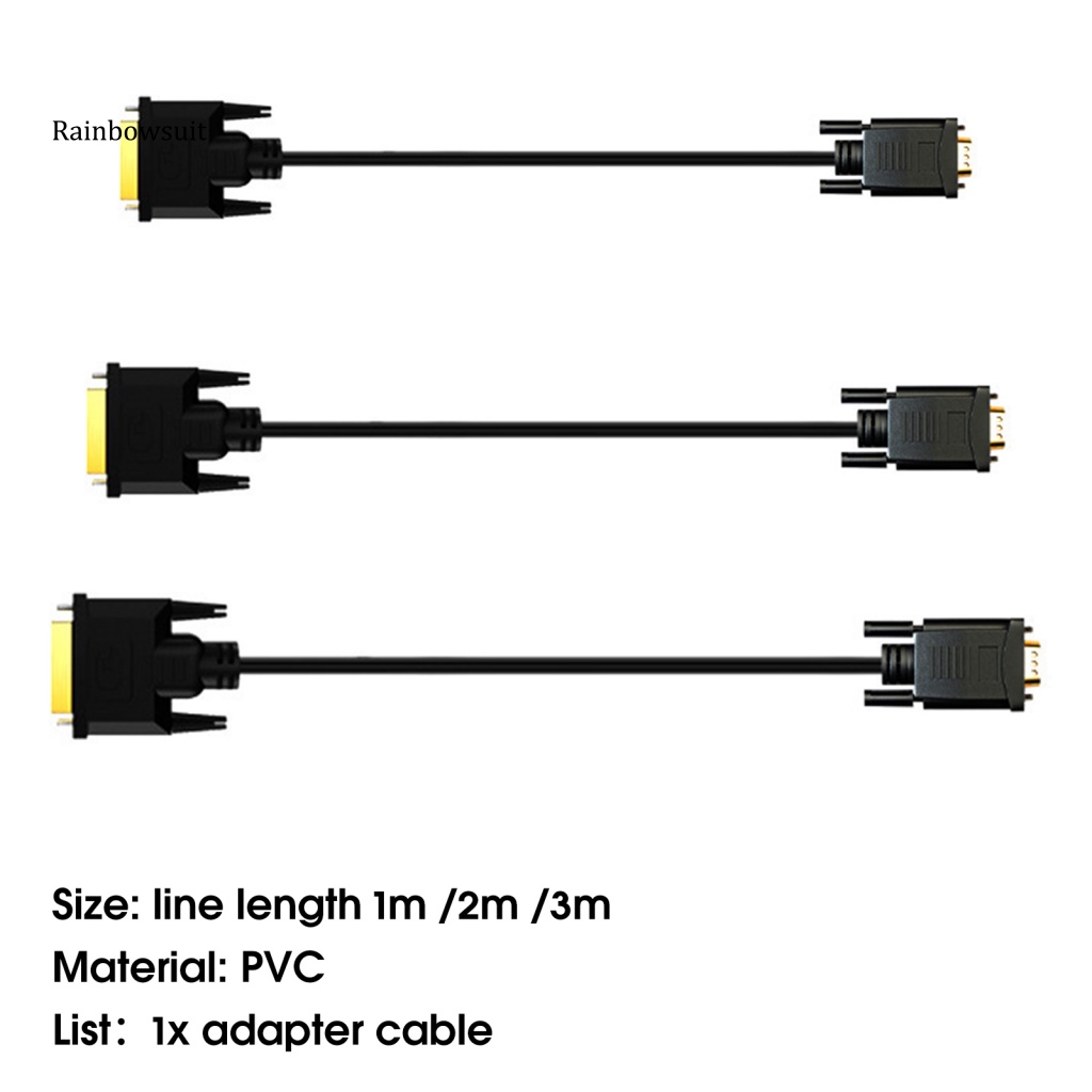 Cáp Chuyển Đổi Video DVI 24 + 1 Đầu Cắm Sang Đầu Cắm VGA Độ Phân Giải Cao 100 / 200 / 300cm