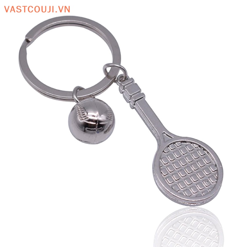 Móc Khóa Thể Thao Mini Hình Vợt Tennis VASTJI Sáng Tạo