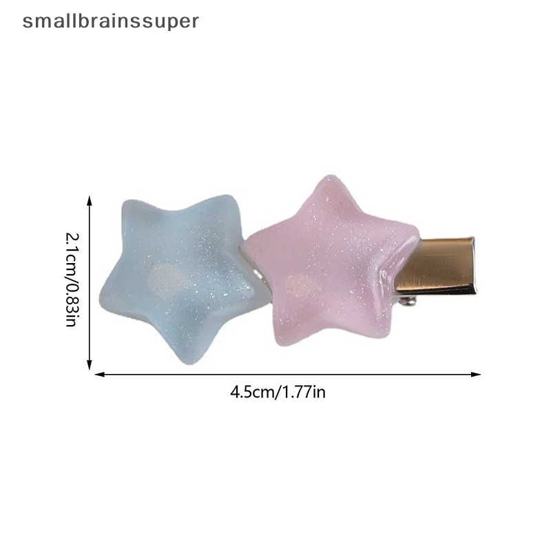 Kẹp Tóc Hình Ngôi Sao Năm Cánh Màu Hồng Và Xanh Dương Thạch Ngọt Ngào Dễ Thương Y2k SBS