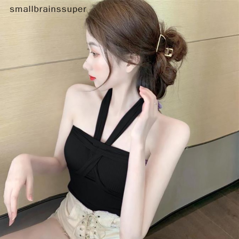 Áo Hai Dây Dệt Kim Màu Trơn Thời Trang Mùa Hè Quyến Rũ Cho Nữ