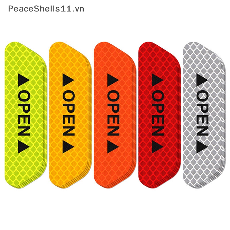 Bộ 4 Miếng Dán Phản Quang Cảnh Báo An Toàn Thông Dụng Cho Cửa Xe Hơi / Xe Máy