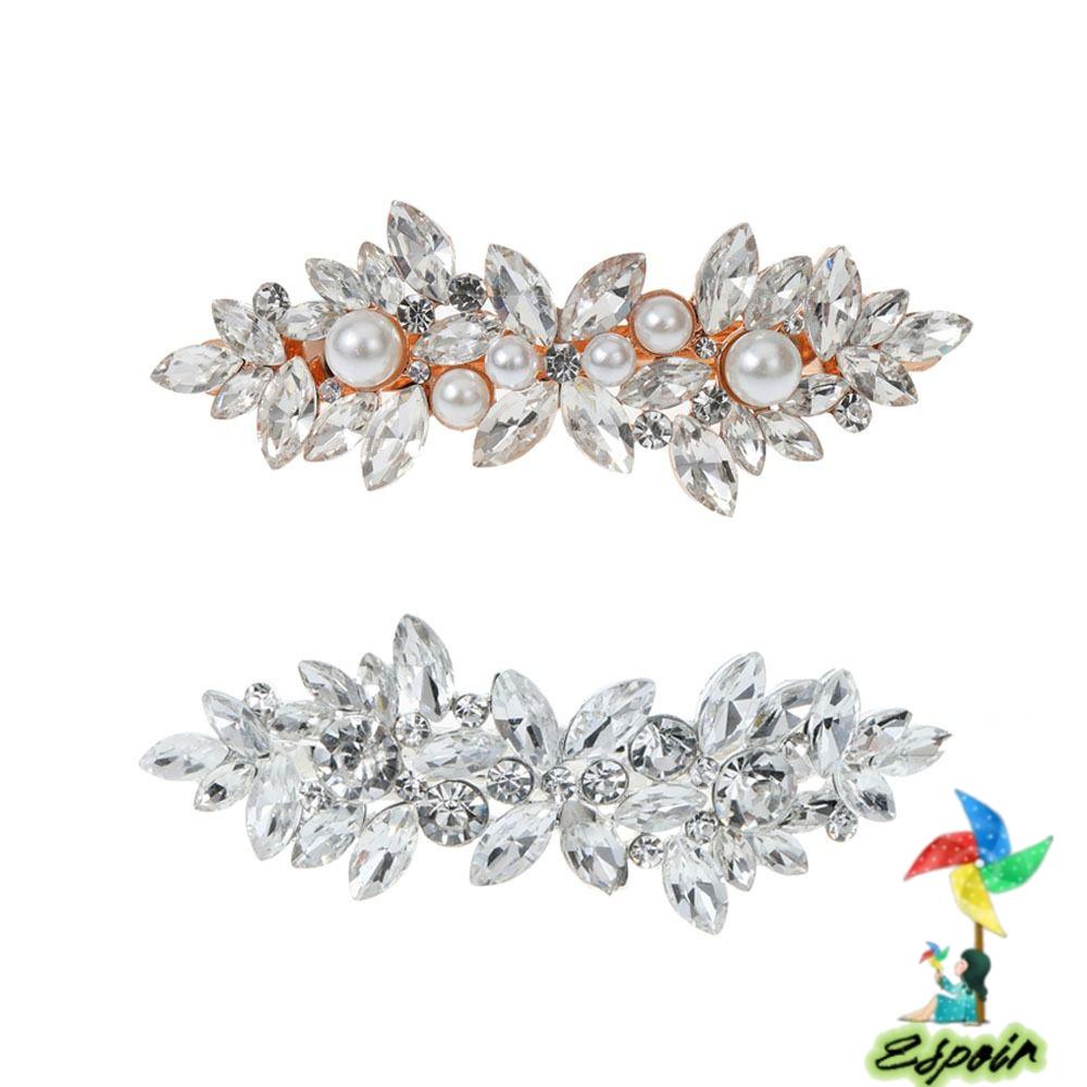 ESPO Kẹp Tóc Đuôi Ngựa Hình Hoa Đính Pha Lê Thời Trang