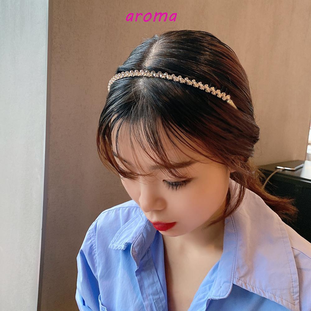 AROMA Băng Đô Cài Tóc Đính Hạt Pha Lê Nhiều Màu Thời Trang Cho Nữ