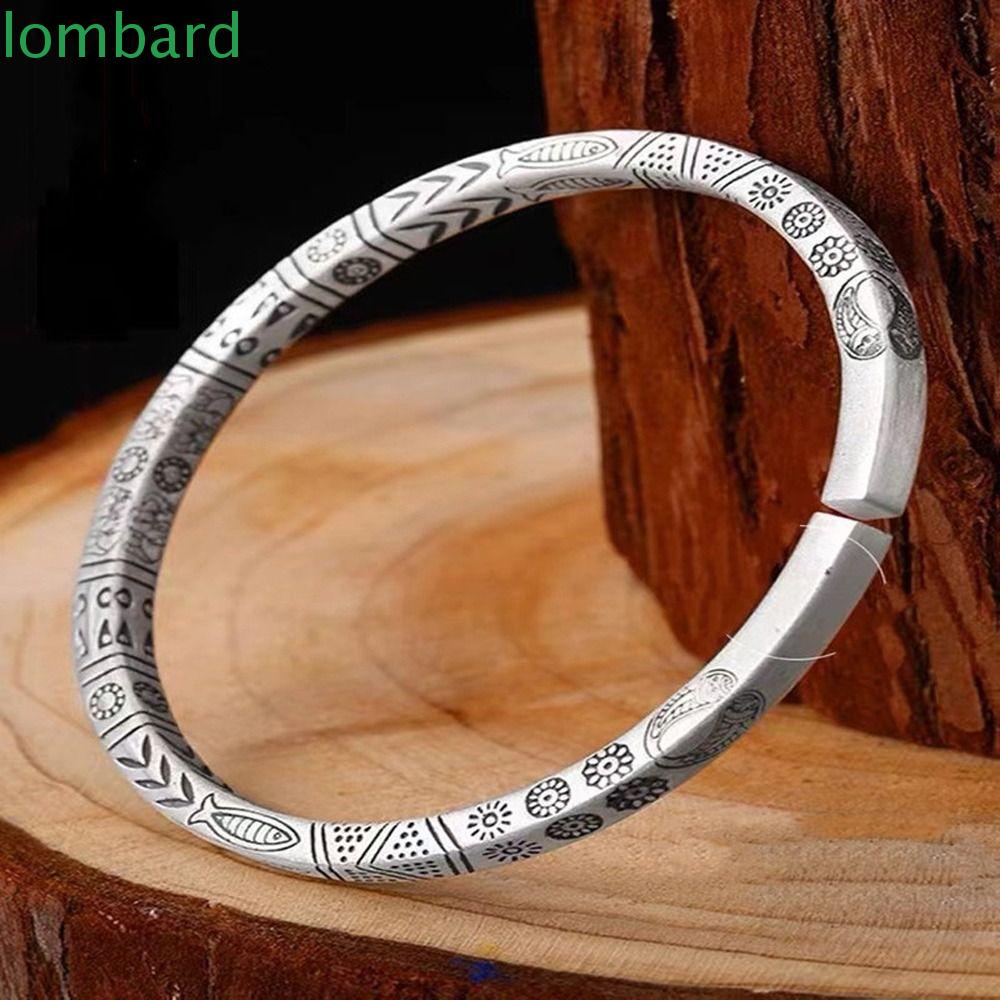 LOMBARD Vòng Tay Bện Dây Mặt Hợp Kim Phong Cách Cổ Điển Cho Nam