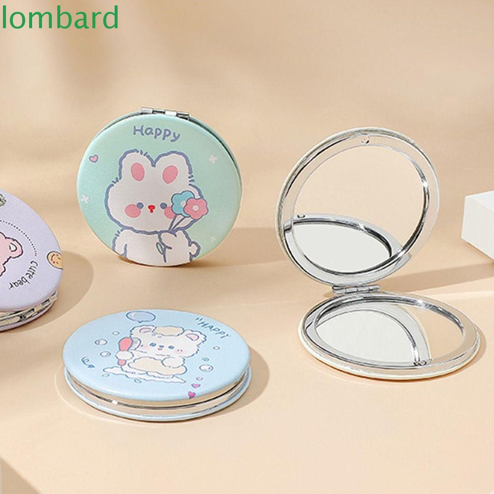 LOMBARD Gương Trang Điểm Mini Kiểu Hoạt Hình Phóng Đại 2X Gấp Gọn Tiện Dụng Mang Theo Du Lịch