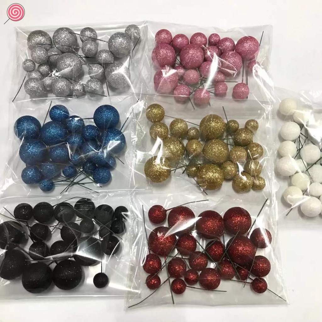 Set 20 Que Cắm Trang Trí Bánh Kem Hình Cầu 2cm - 4cm DIY