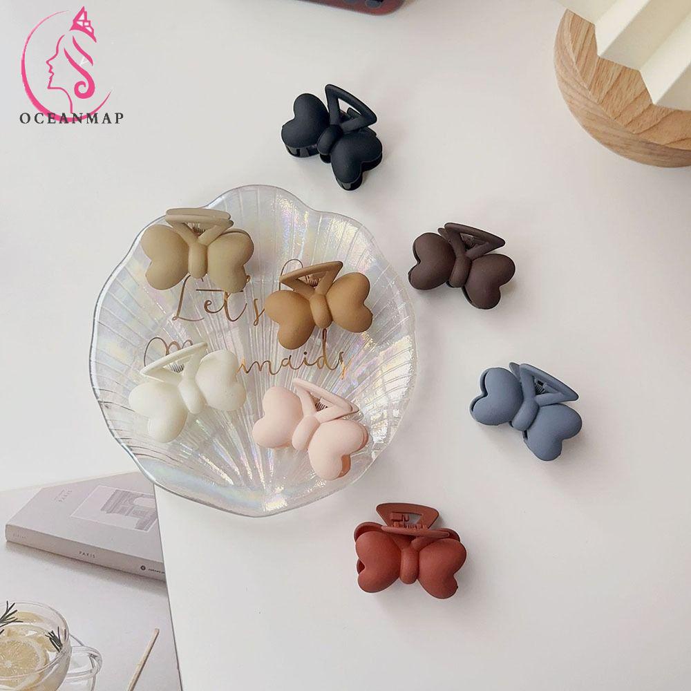 OCEANMAP Kẹp Tóc Càng Cua Đính Nơ Họa Tiết Hình Học Nhỏ Xinh Thời Trang