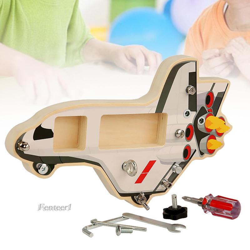 Bộ Tua Vít Bảng Hình Tàu Không Gian Montessori Cho Bé Trai Mầm Non