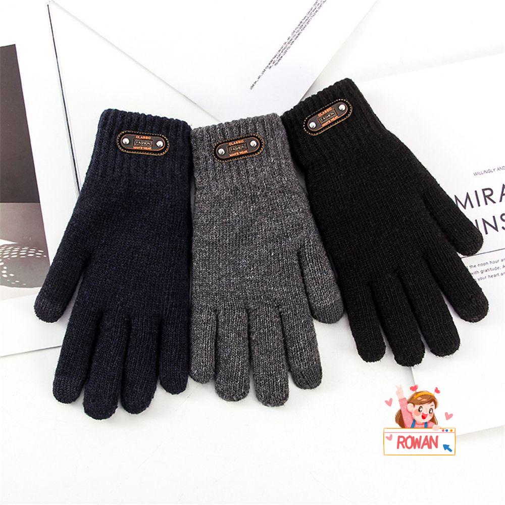 ROWANS Găng Tay Dệt Kim Dày Co Giãn Giữ Ấm Mùa Đông