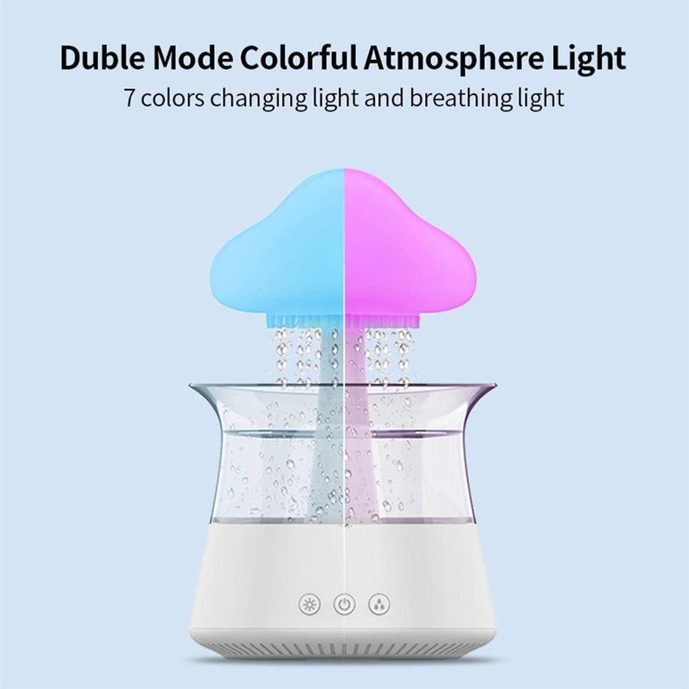 Máy Phun Sương Tạo Ẩm Mini Có Đèn LED Nhiều Màu Hình Đám Mây Mưa Sáng Tạo