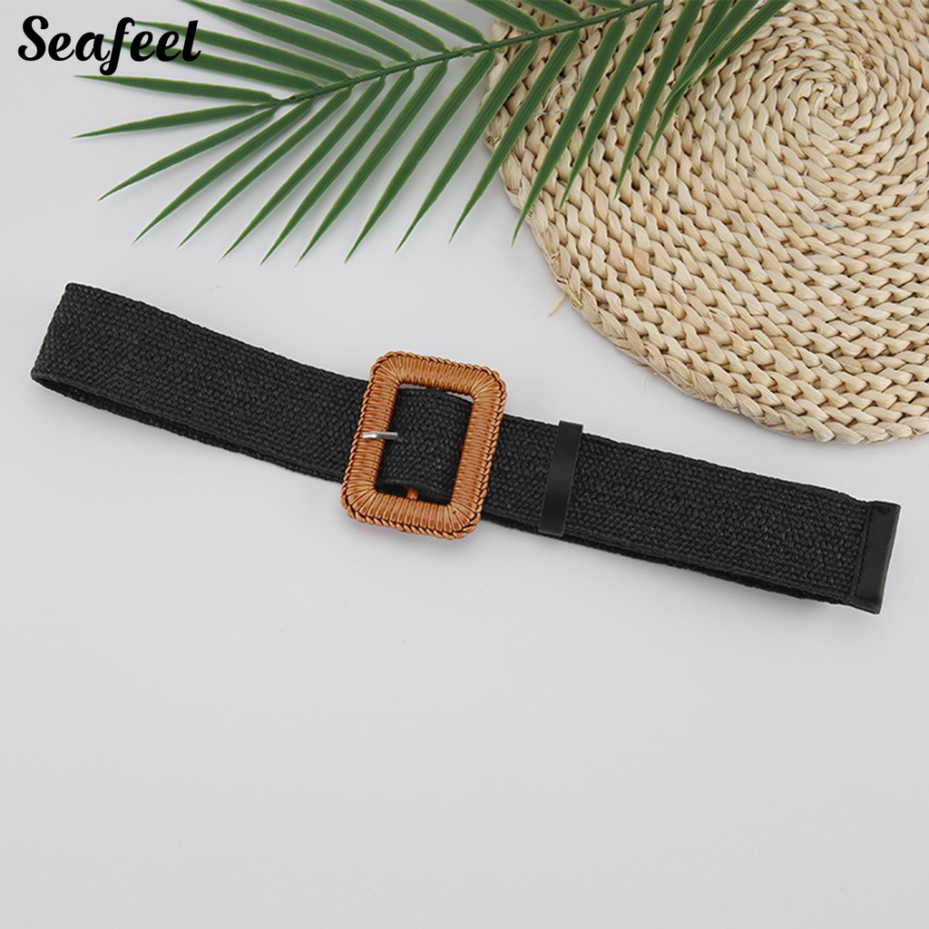 Thắt Lưng Bện Dây Khóa Vuông / Tròn Thời Trang Hàn Quốc Cho Nữ