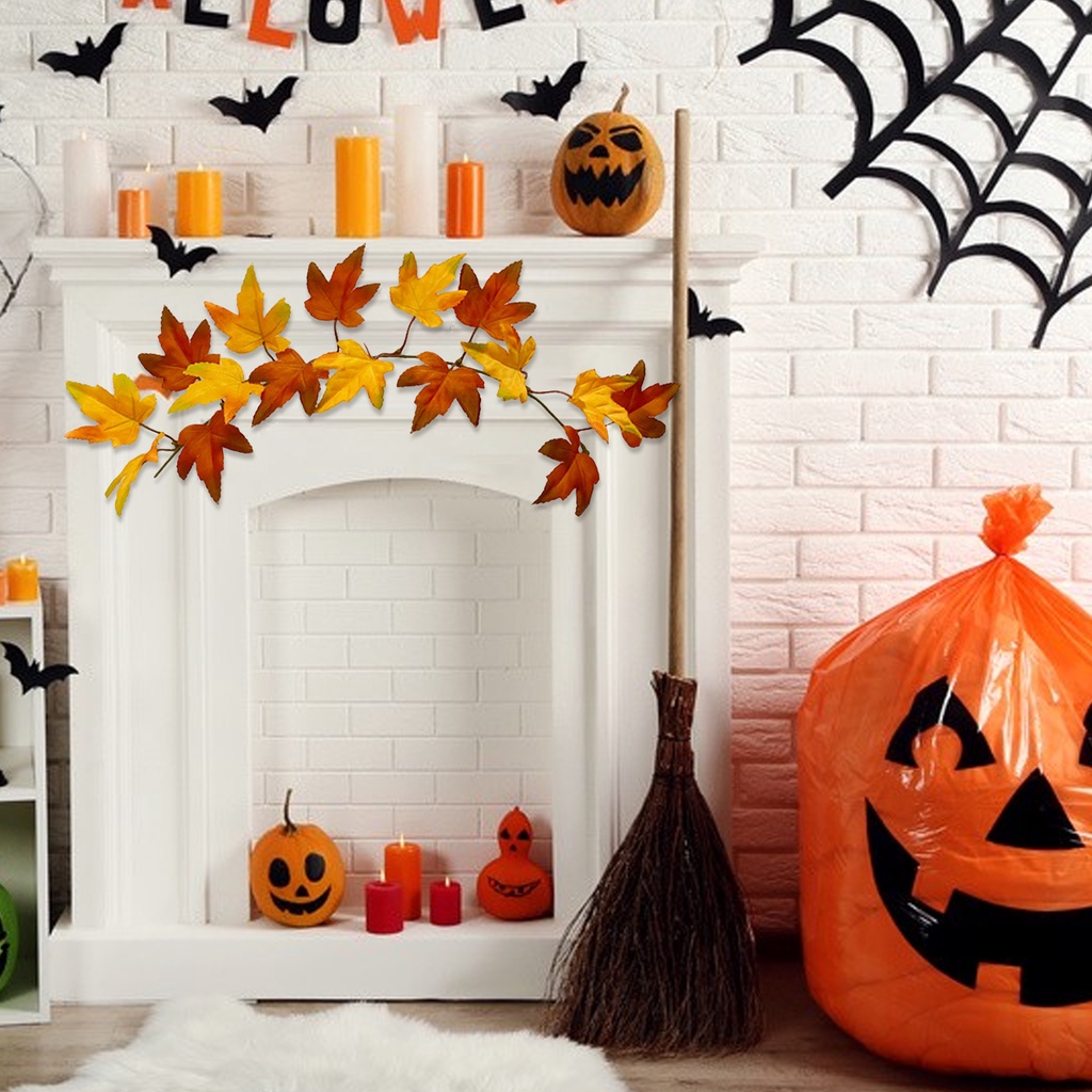 (Bất Ngờ) Lá Phong Giả Sống Động Như Thật Trang Trí Cửa Sổ Không Cần Khoan Lỗ