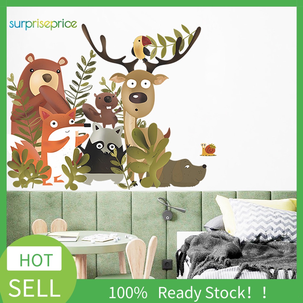 Giấy Dán Tường Bằng PVC Tự Dính Họa Tiết Động Vật Hoạt Hình Trang Trí Nhà Cửa
