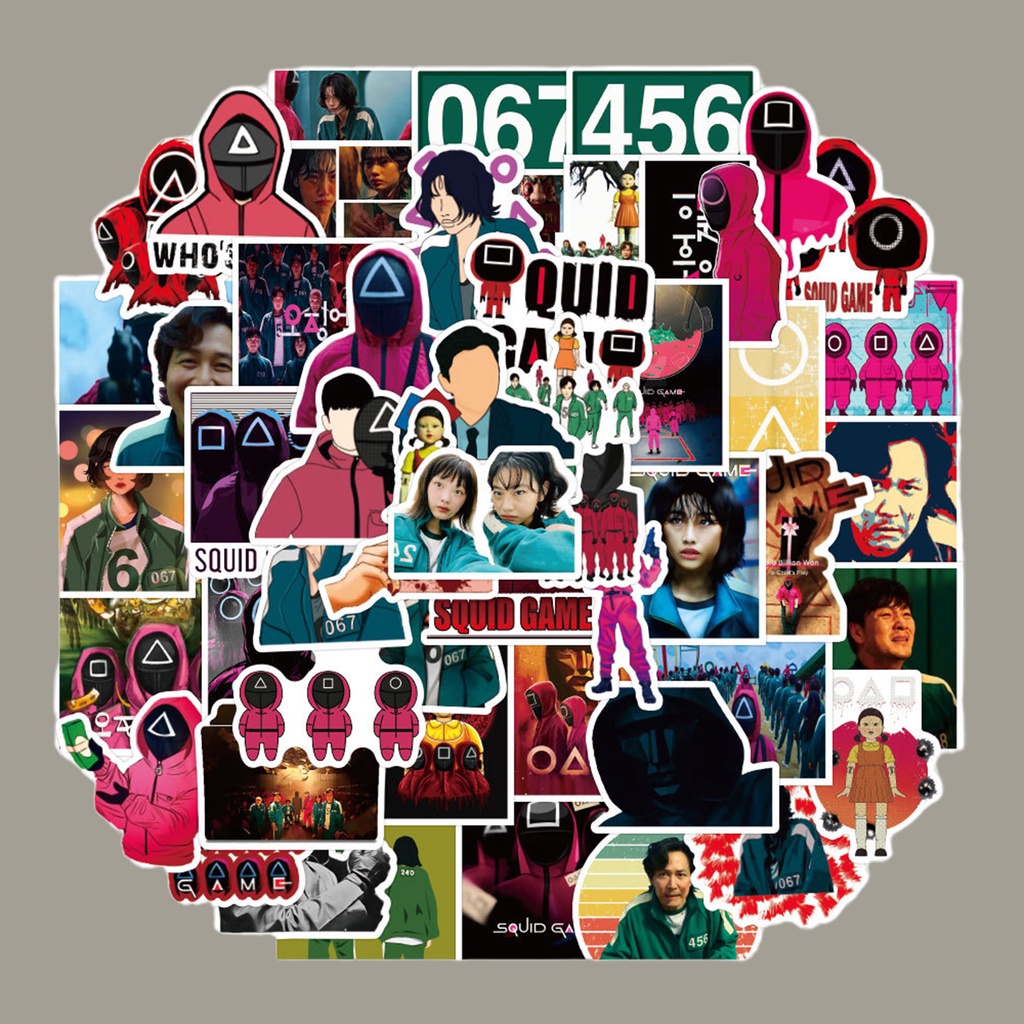 Set 50 Miếng Dán Trang Trí Ván Trượt / TV Hình Mực Độc Đáo