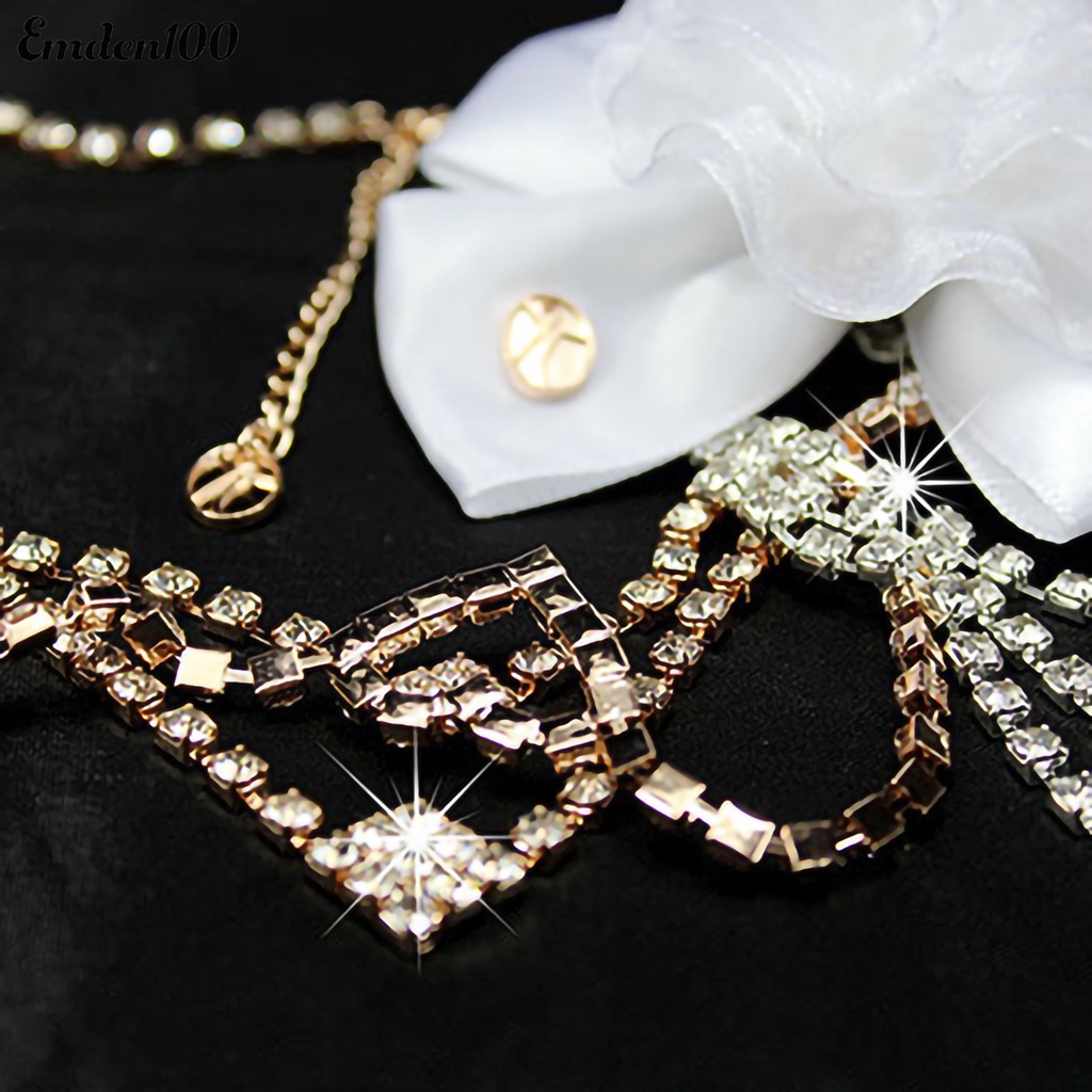 Bộ Trang Sức Vòng cổ / Bông Tai Hình Vuông / Trái Tim Tinh Tế Cho Đám Cưới