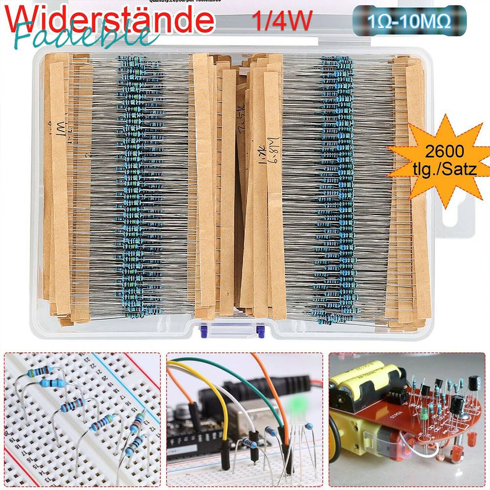 Set 2600 Điện Trở Màng Kim Loại 130 Giá Trị 1 / 4W 0.25W Chuyên Dụng