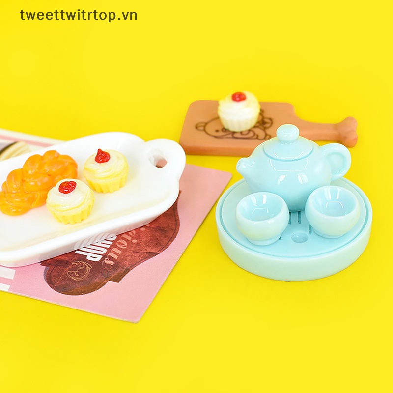 Trtop 1 bộ tách trà thu nhỏ mô phỏng thu nhỏ búp bê nội thất nhà mô hình phụ kiện tự làm đồ chơi trang trí nội thất vn