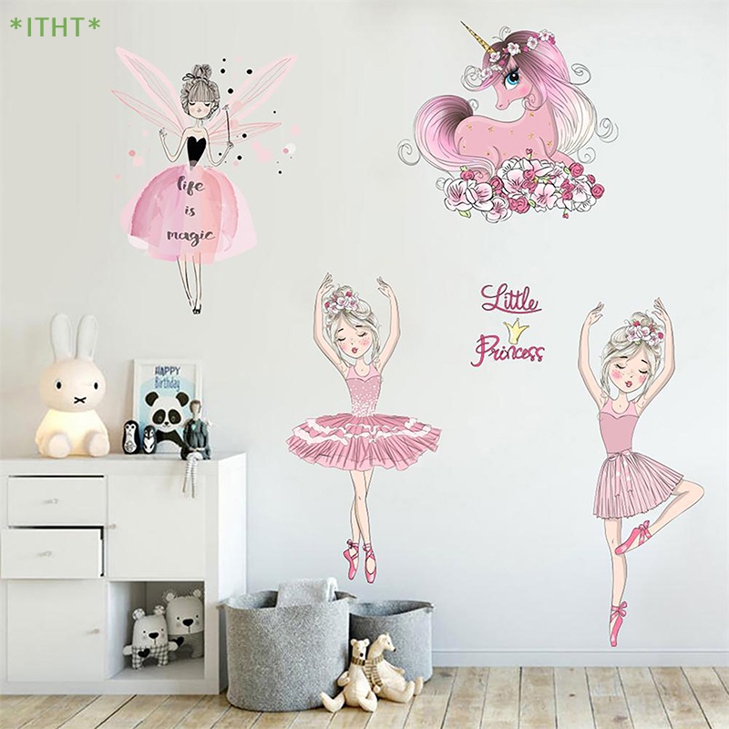 Sticker Dán Tường Họa Tiết Hình Cô Gái Múa Ba Lê Dùng Trang Trí Phòng Mới