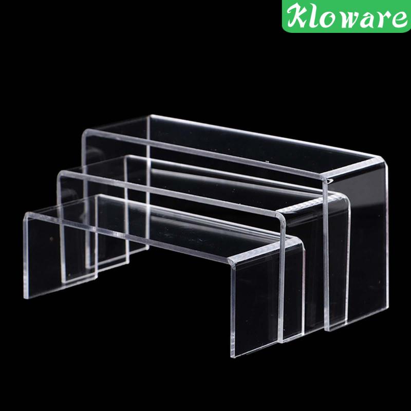 Set 3 Giá Đỡ Trưng Bày Bánh Cupcake / Nước Hoa Hình Chữ Nhật Bằng Acrylic Đa Năng