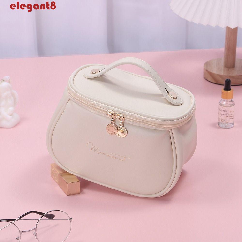 ELEGANT Túi Đựng Mỹ Phẩm Da PU Chống Thấm Nước Sức Chứa Lớn Tiện Dụng Cho Du Lịch