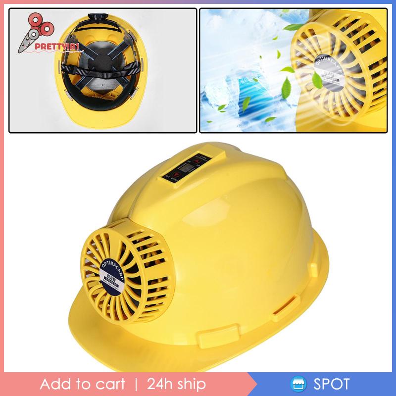 Mũ Xây Dựng Cứng Dày Dặn Có Quạt Sạc Bảo Vệ Khi Làm Việc Ngoài Trời