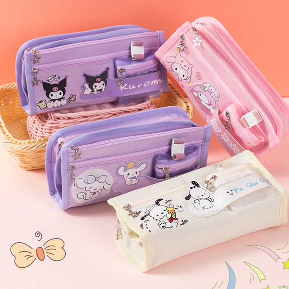 ⚡VẬN CHUYỂN NHANH CHÓNG⚡⚡ Hộp đựng Bút Sanrio Dung Lượng Lớn Hộp đựng Bút Chì Dễ Thương Sáng Tạo Nhiều Lớp Kuromi Cinnamoroll Túi Văn Phòng Hoạt Hình Đồ Dùng Học Tập Hộp đựng Bút