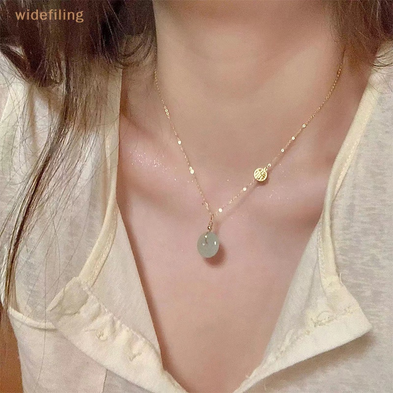 Vòng cổ Mặt Ngọc Bích Hetian Phong Cách Đơn Giản Thanh Lịch Thời Trang