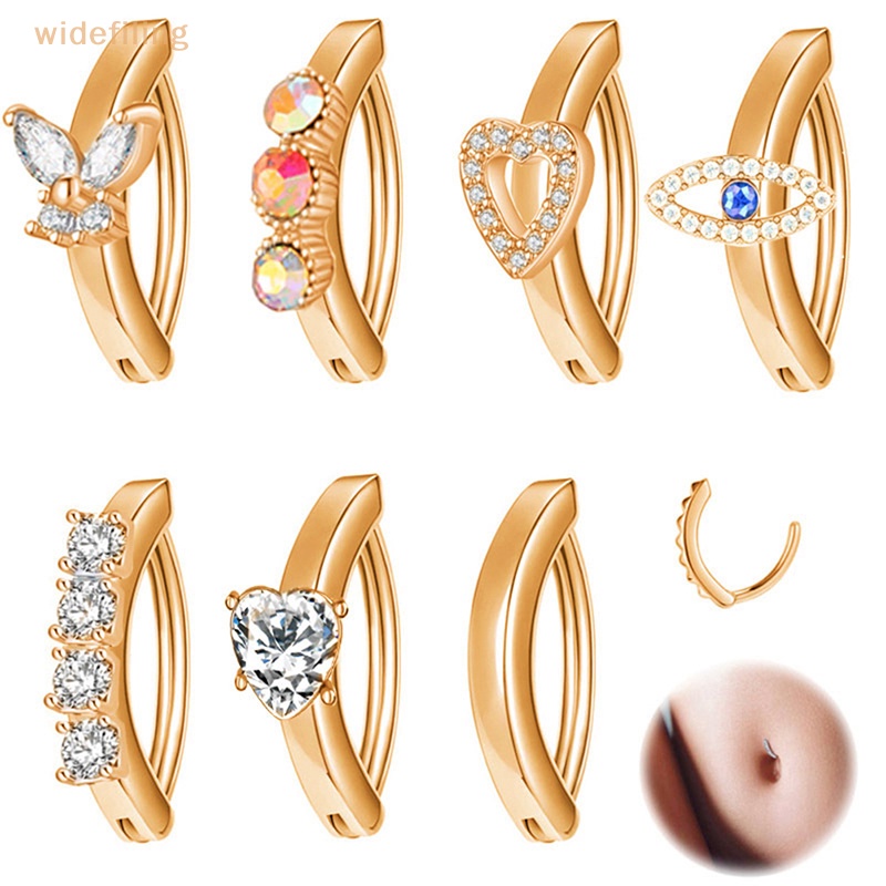 1 Khuyên Rốn Dạng Cong Đính Pha Lê Tối Giản Cho Nữ