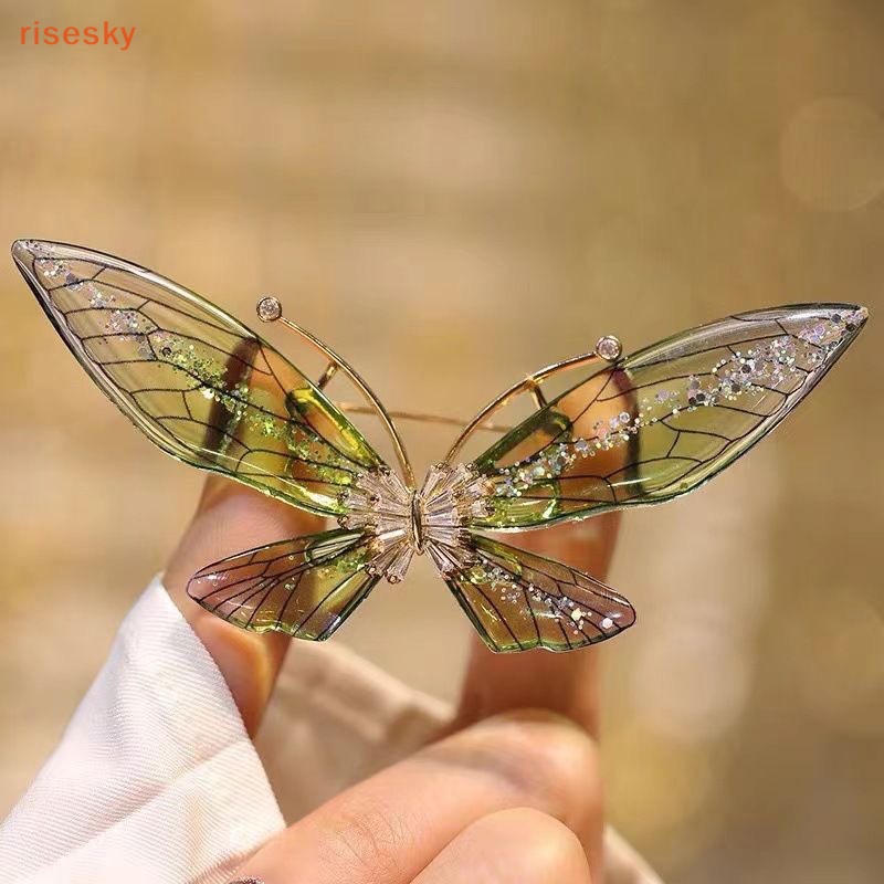 Ghim Cài Áo Hình Bướm Bằng Acrylic Trong Suốt Thời Trang Cho Nữ