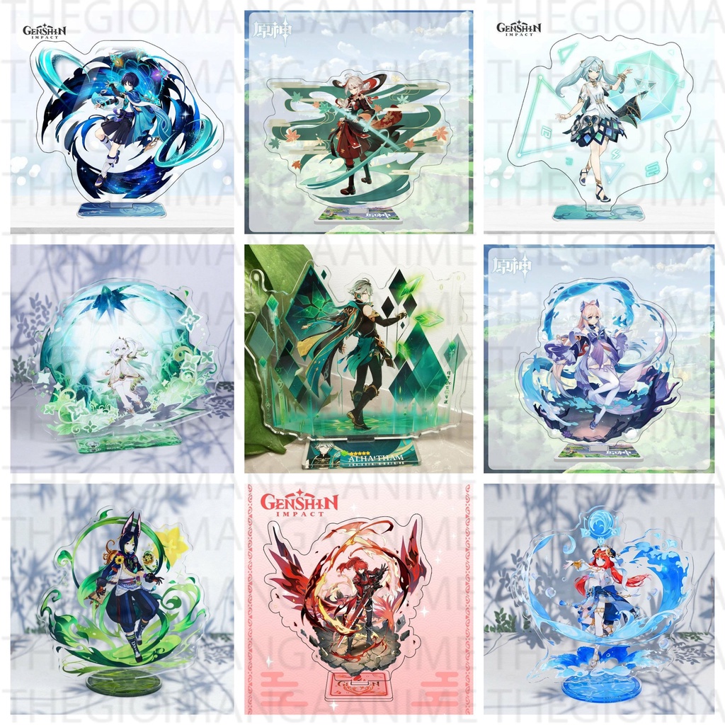 Standee nhân vật GENSHIN IMPACT ver 2 CHIÊU THỨC game anime chibi_chất liệu  Mica in 2 mặt