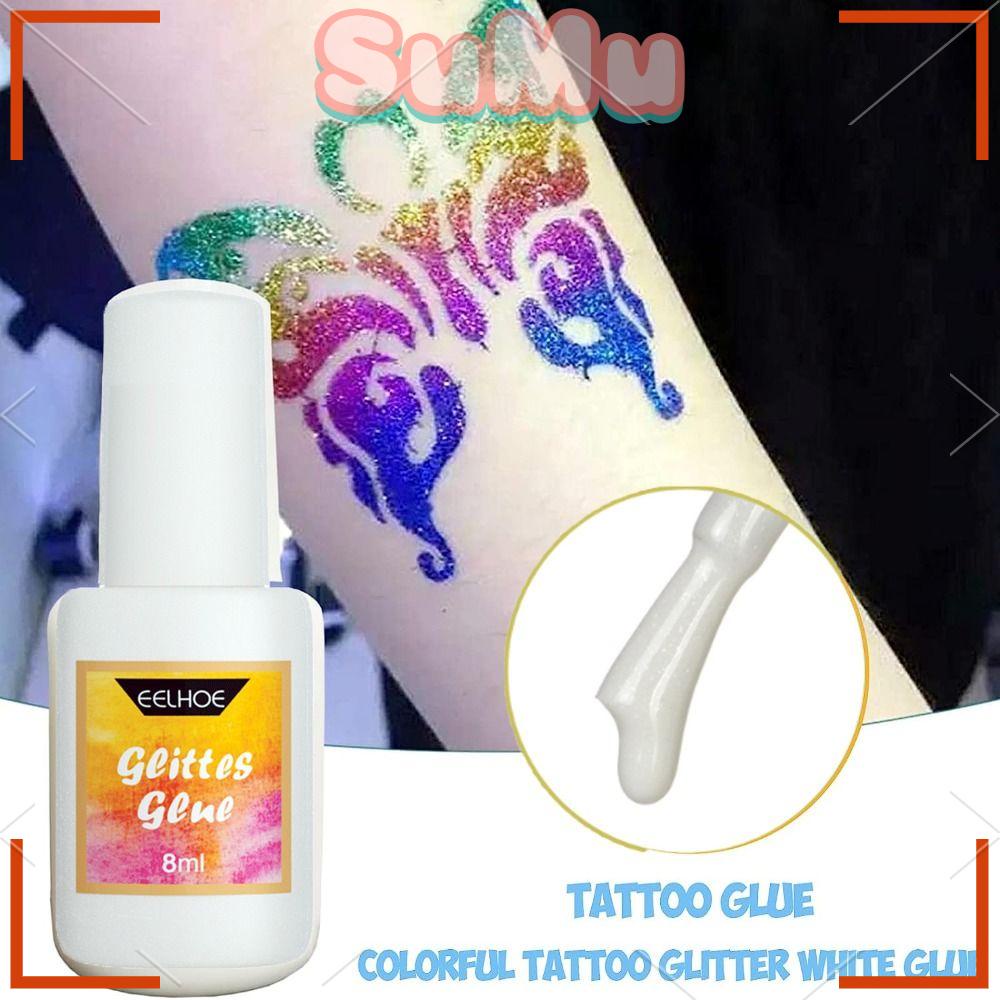 SUMU Keo Dán Hình Xăm Tạm Thời Màu Sắc Trắng Lấp Lánh Cho Tiệc Halloween