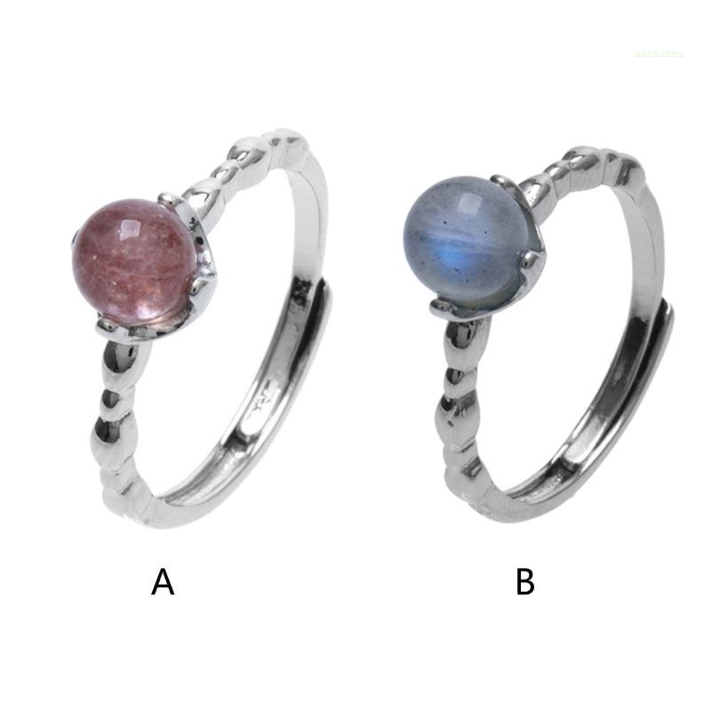 Nhẫn Kim Loại Hình Mặt Trăng Đính Đá Pha Lê Phong Cách Vintage Thời Trang Cho Nữ