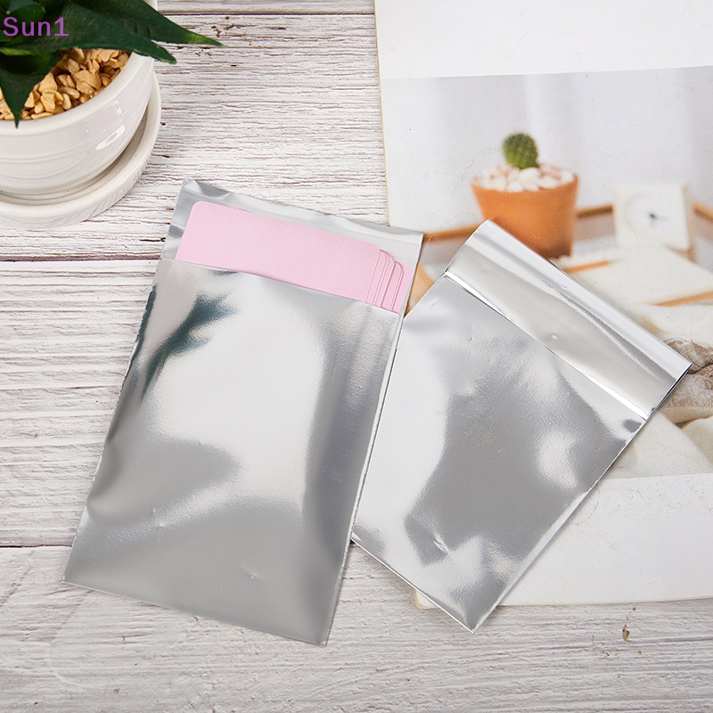 Sun1 > Túi Zip Lá Nhôm Phẳng Có Thể Đóng Lại Chống Nước Đựng Thẻ Màu Bạc Bảo Vệ Tốt