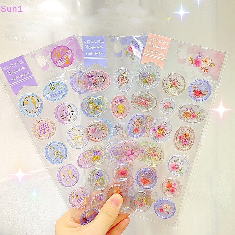 Sun1 &gt; 18 Tờ Nhãn Dán Niêm Phong DIY Trong Suốt Sáng Tạo Phong Cách Vintage