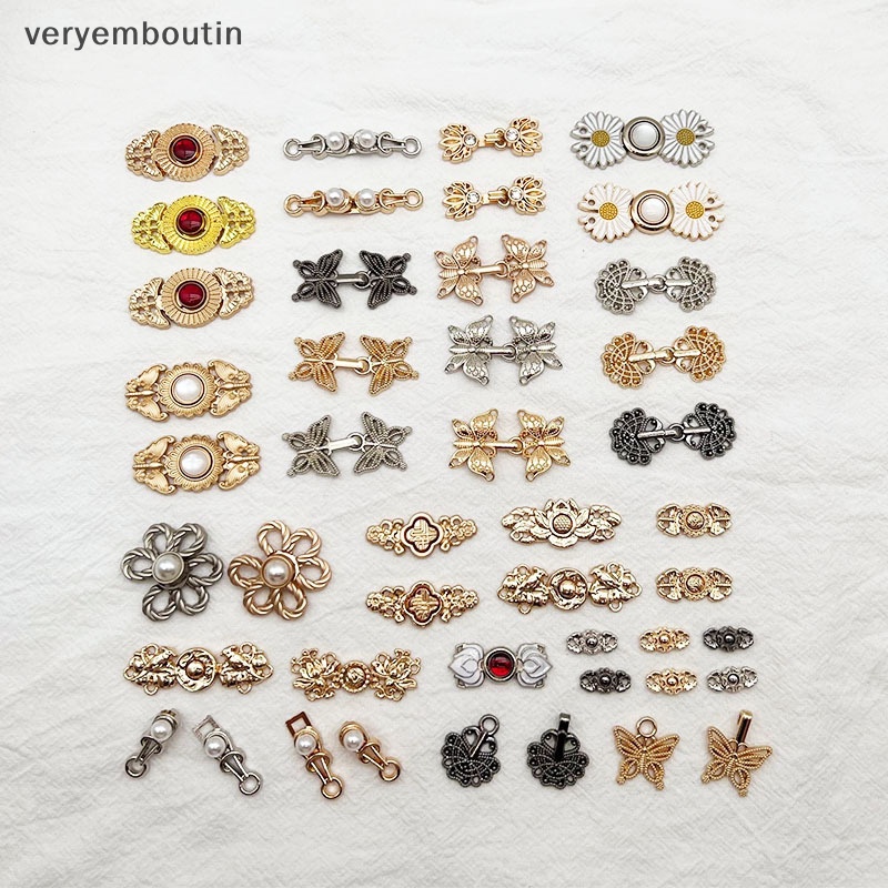 Nút Cài Cổ Áo Bằng Kim Loại Phong Cách Hanfu Cổ Điển DIY