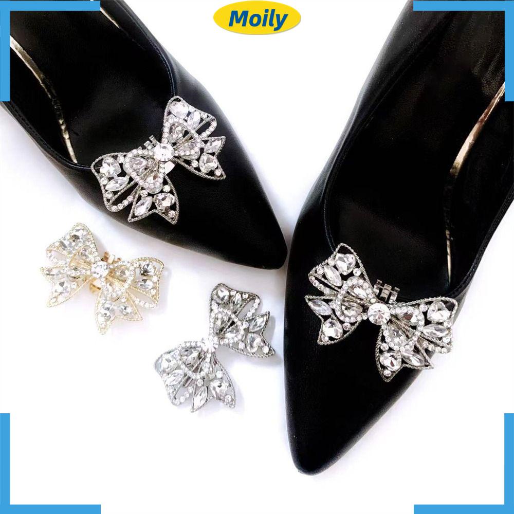 MOILYVN 1 Khóa Kẹp Giày Đính Đá Pha Lê Sang Trọng Cho Nữ