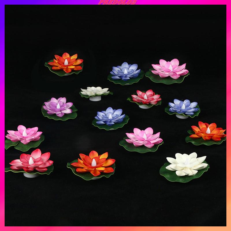 Set 6 Đèn LED Nổi Hình Hoa Sen Nhiều Màu Sắc Trang Trí Sân Vườn